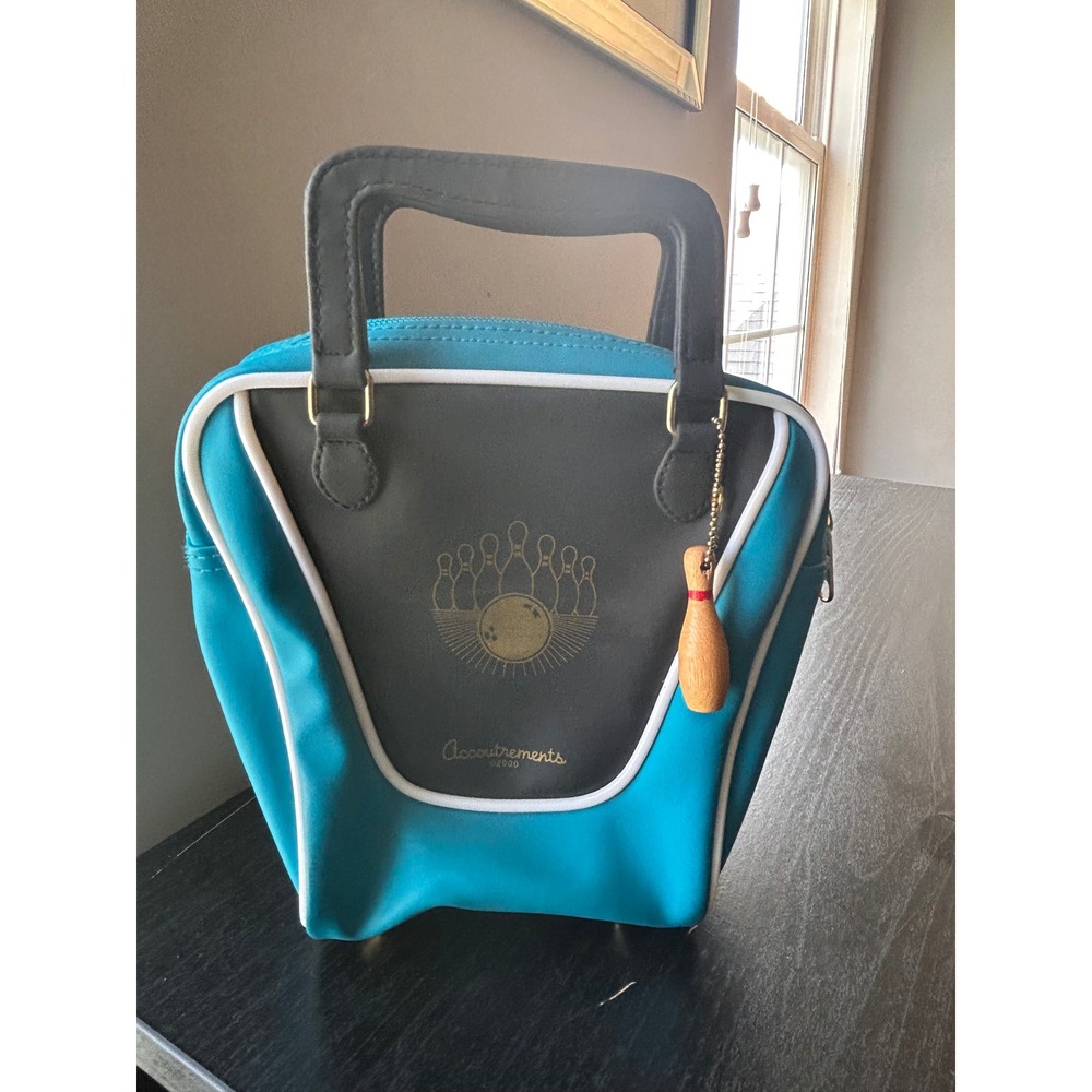 Accoutrements Retro Teal Mini Bowling Bag Gold Graphic Novelty Handbag 2000
